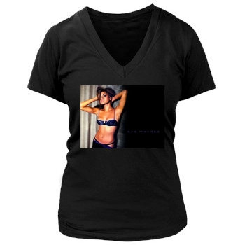 Eva Mendes Women's Deep V-Neck TShirt