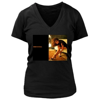 Eva Mendes Women's Deep V-Neck TShirt