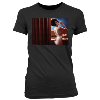 Eva Mendes Women's Junior Cut Crewneck T-Shirt