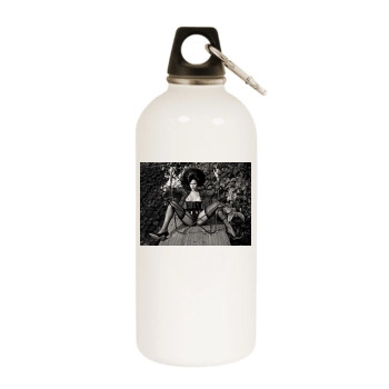 Eva Mendes White Water Bottle With Carabiner