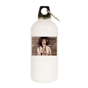 Eva Mendes White Water Bottle With Carabiner