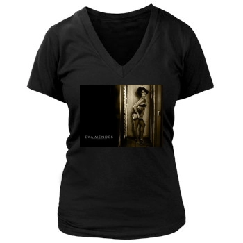 Eva Mendes Women's Deep V-Neck TShirt