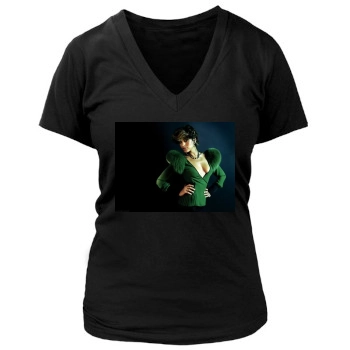 Eva Mendes Women's Deep V-Neck TShirt