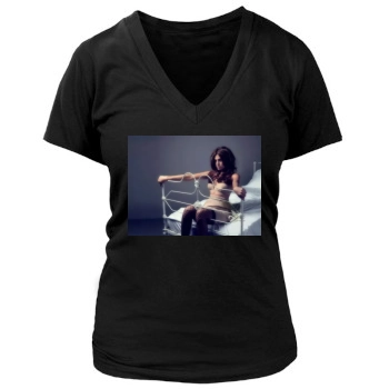 Eva Mendes Women's Deep V-Neck TShirt