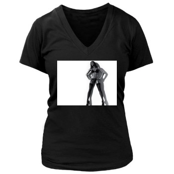 Eva Mendes Women's Deep V-Neck TShirt