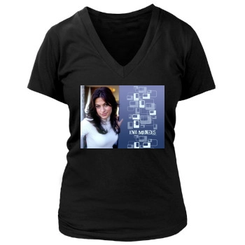 Eva Mendes Women's Deep V-Neck TShirt