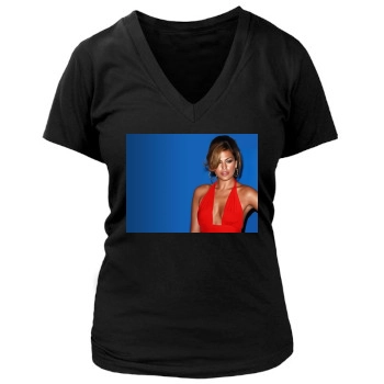 Eva Mendes Women's Deep V-Neck TShirt