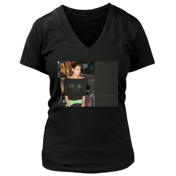 Eva Mendes Women's Deep V-Neck TShirt