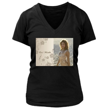 Eva Mendes Women's Deep V-Neck TShirt