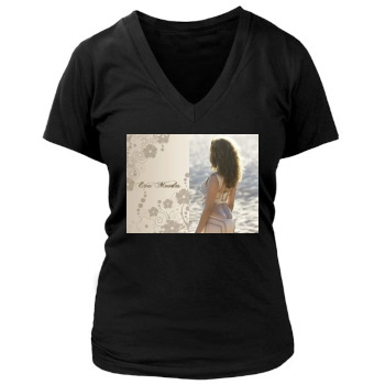 Eva Mendes Women's Deep V-Neck TShirt