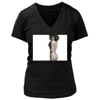 Eva Mendes Women's Deep V-Neck TShirt