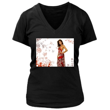 Eva Mendes Women's Deep V-Neck TShirt