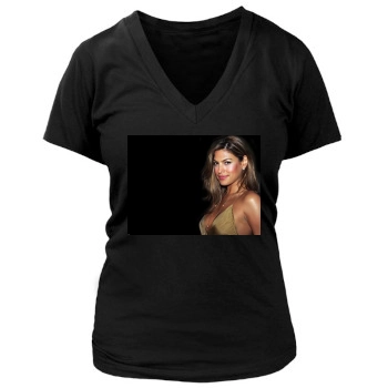 Eva Mendes Women's Deep V-Neck TShirt