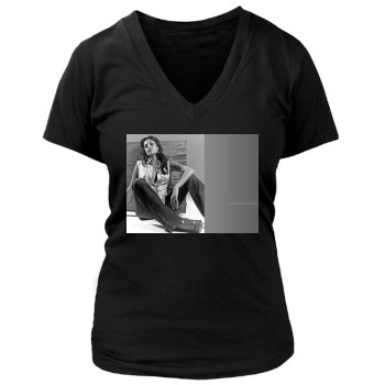 Eva Mendes Women's Deep V-Neck TShirt