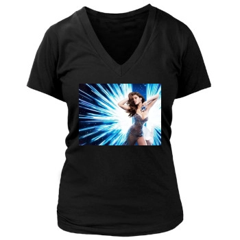 Eva Mendes Women's Deep V-Neck TShirt