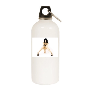 Famke Janssen White Water Bottle With Carabiner