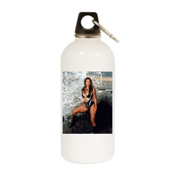 Franziska van Almsick White Water Bottle With Carabiner