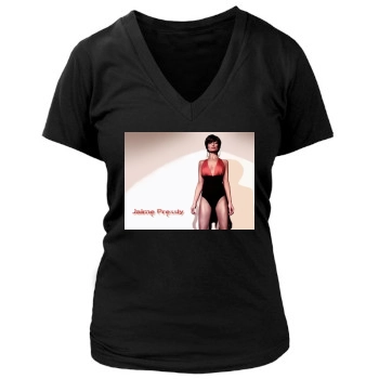 Jaime Pressly Women's Deep V-Neck TShirt