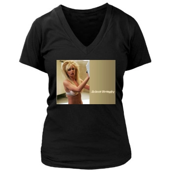 Jaime Pressly Women's Deep V-Neck TShirt