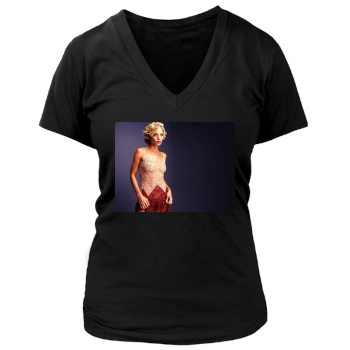 Jaime Pressly Women's Deep V-Neck TShirt