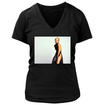 Jaime Pressly Women's Deep V-Neck TShirt