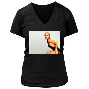 Jaime Pressly Women's Deep V-Neck TShirt