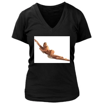 Jaime Pressly Women's Deep V-Neck TShirt