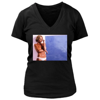 Jaime Pressly Women's Deep V-Neck TShirt