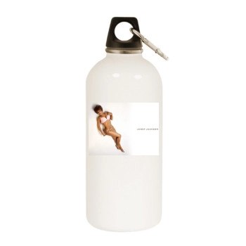 Janet Jackson White Water Bottle With Carabiner