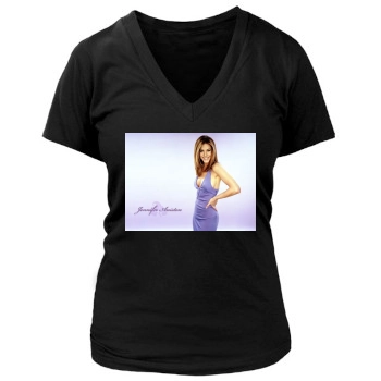 Jennifer Aniston Women's Deep V-Neck TShirt