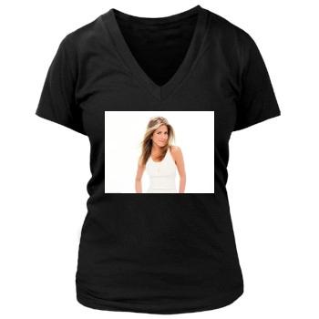 Jennifer Aniston Women's Deep V-Neck TShirt