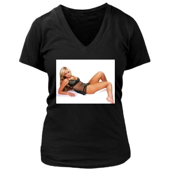 Jennifer Ellison Women's Deep V-Neck TShirt