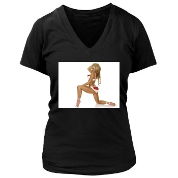 Jennifer Ellison Women's Deep V-Neck TShirt