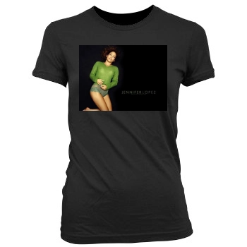 Jennifer Lopez Women's Junior Cut Crewneck T-Shirt