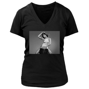 Jennifer Lopez Women's Deep V-Neck TShirt