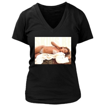 Jennifer Lopez Women's Deep V-Neck TShirt