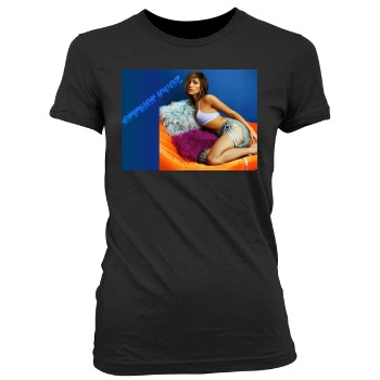 Jennifer Lopez Women's Junior Cut Crewneck T-Shirt