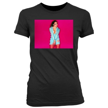 Jennifer Lopez Women's Junior Cut Crewneck T-Shirt