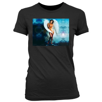 Jennifer Lopez Women's Junior Cut Crewneck T-Shirt