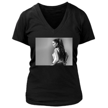 Jennifer Lopez Women's Deep V-Neck TShirt