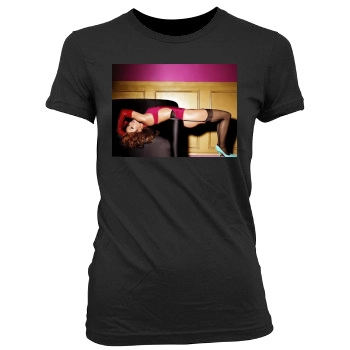 Jennifer Lopez Women's Junior Cut Crewneck T-Shirt