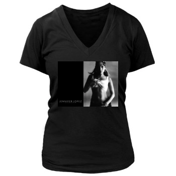 Jennifer Lopez Women's Deep V-Neck TShirt