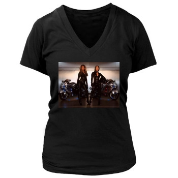 Jennifer Lopez Women's Deep V-Neck TShirt