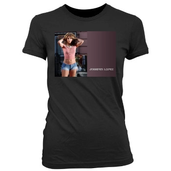 Jennifer Lopez Women's Junior Cut Crewneck T-Shirt