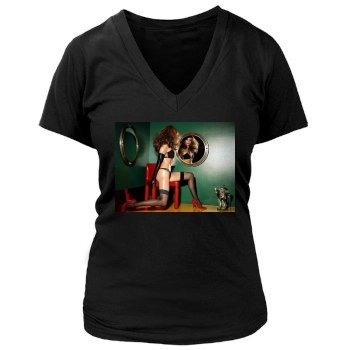 Jennifer Lopez Women's Deep V-Neck TShirt