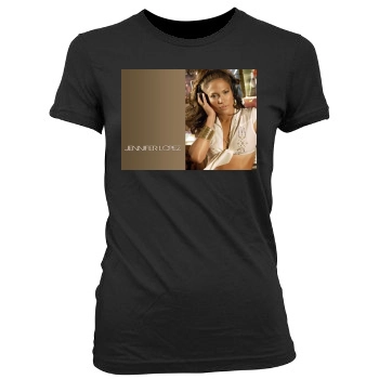 Jennifer Lopez Women's Junior Cut Crewneck T-Shirt