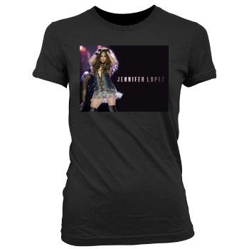 Jennifer Lopez Women's Junior Cut Crewneck T-Shirt