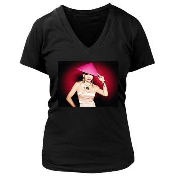 Jennifer Lopez Women's Deep V-Neck TShirt