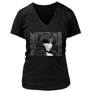 Jennifer Love Hewitt Women's Deep V-Neck TShirt