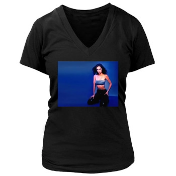 Jennifer Love Hewitt Women's Deep V-Neck TShirt